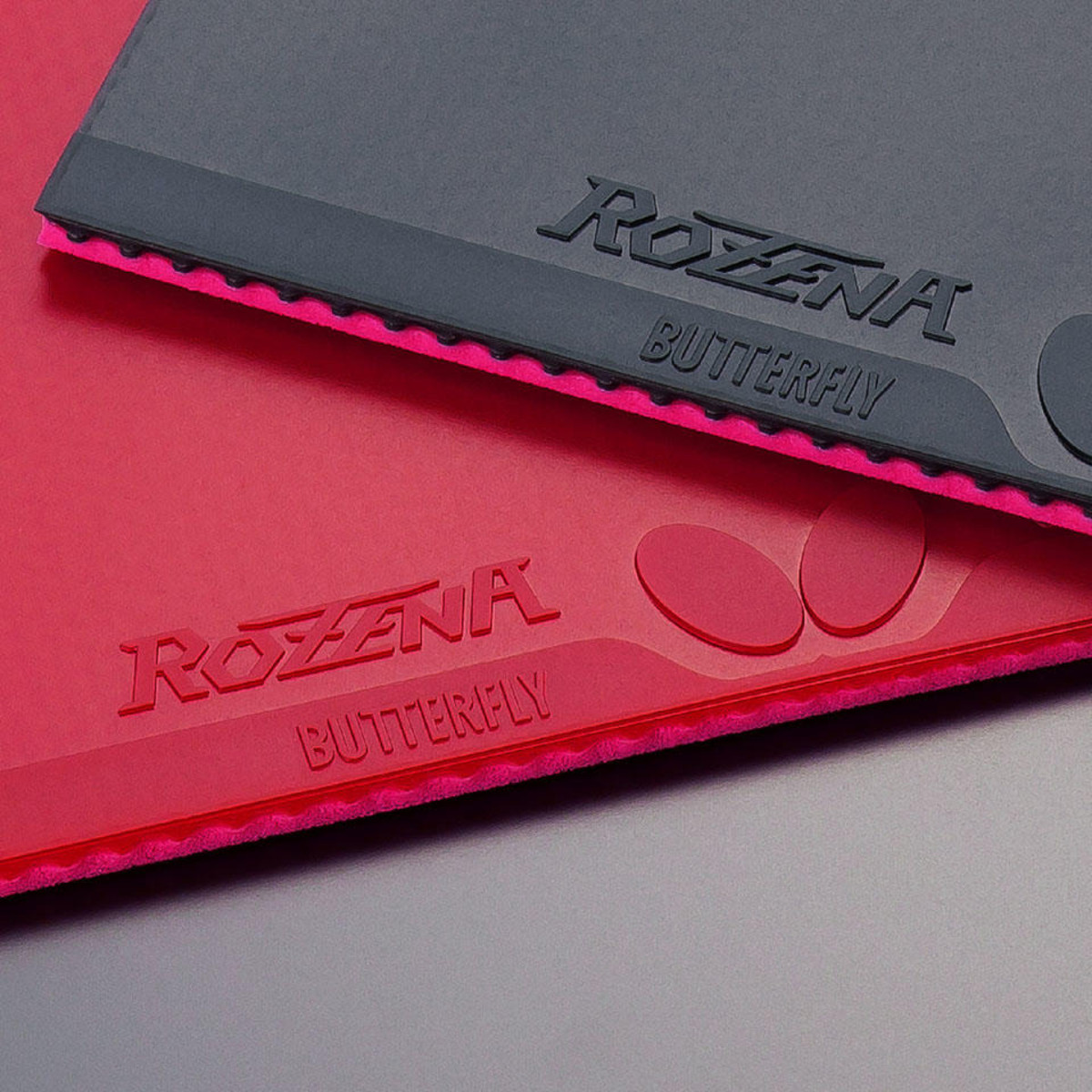 Butterfly Rozena Table Tennis Rubber - Professional High Tension Rubber Sheets (Red/Black)