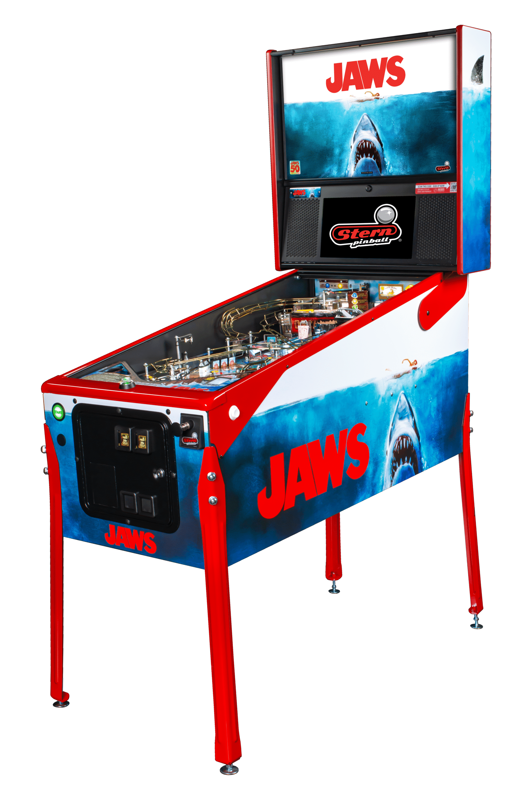 Jaws 50th Anniversary Pinball Machine